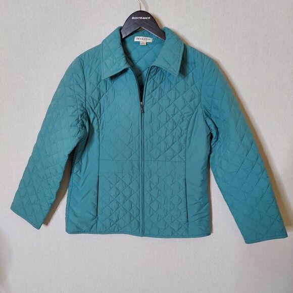 Pendleton Quilted Aqua Blue‎ Full Zip Lightweight Jacket Sz Sm - Picture 2 of 12